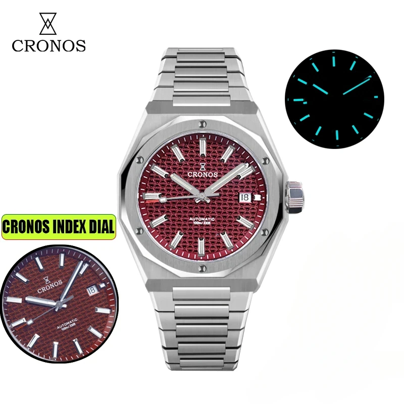 Cronos L6028M V2 Luxe Mannen Horloge 39mm Automatische PT5000 SW200 Horloges Saffier 10ATM See-through Back Horloge Mannen