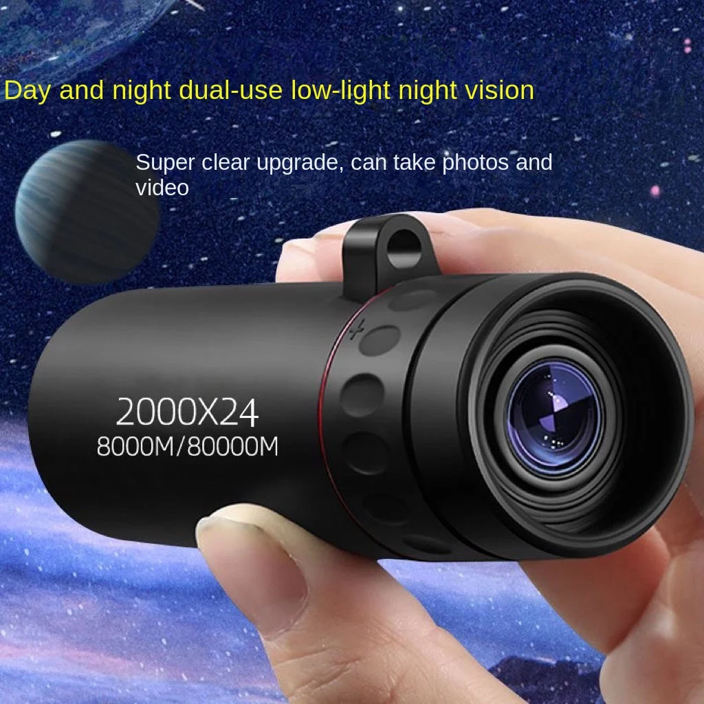 2000x24 HD Monocular Telescope Mini Portable  Telescope with  Outdoor Camping Hunting Birdwatching Telescopes