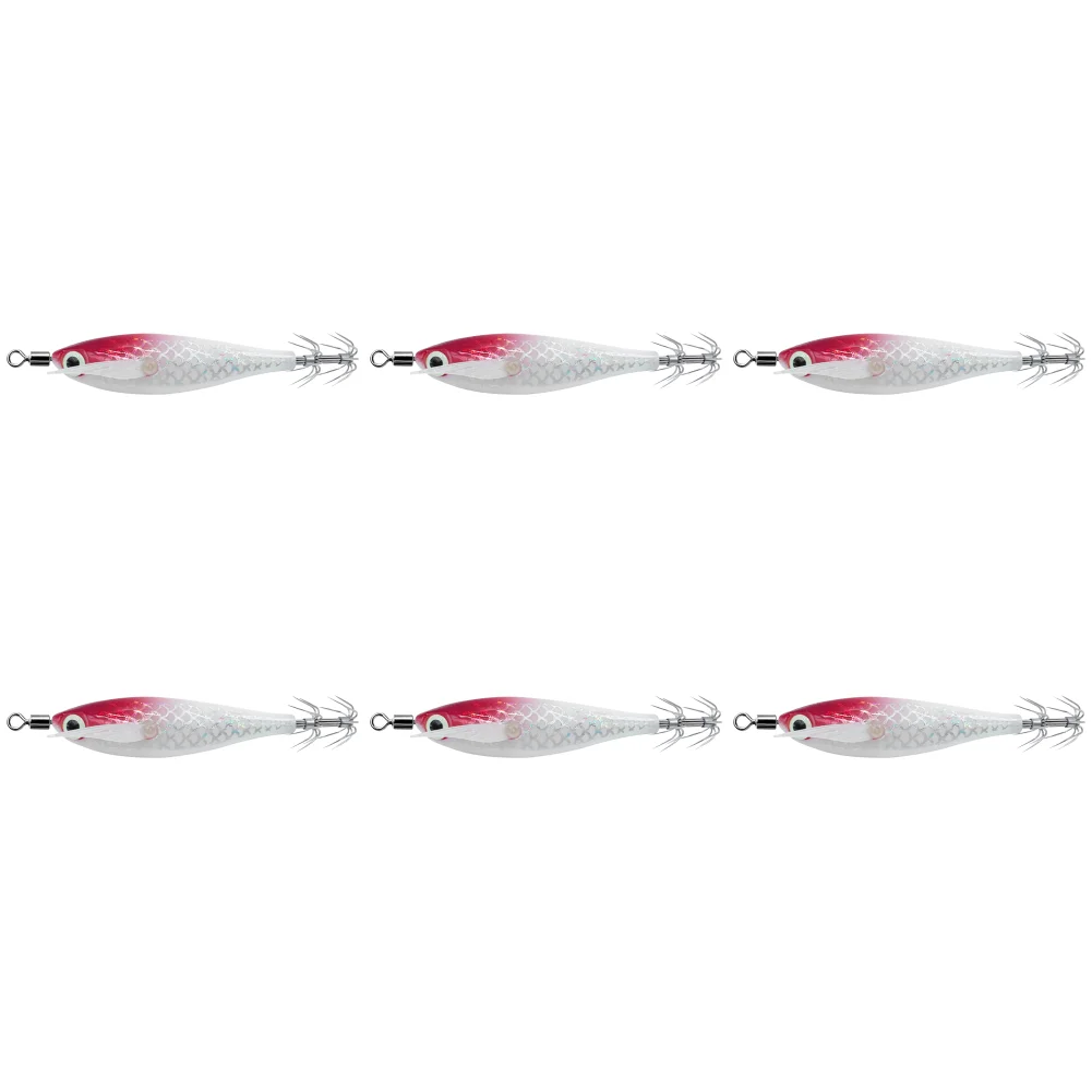 

Светящаяся приманка для кальмаров, светящаяся в темноте, для ночной рыбалки (красно-белая)