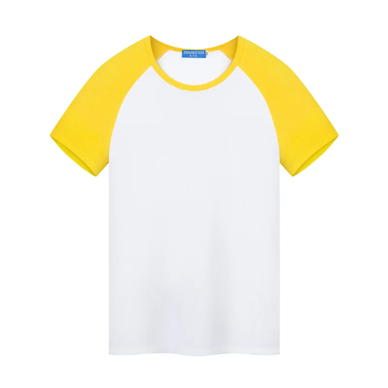 Sublimation Blank White T-shirt Polyester Solid Color Round Neck Short Sleeve Tops tees Shirt Dad Mon Kids Summer Clothing