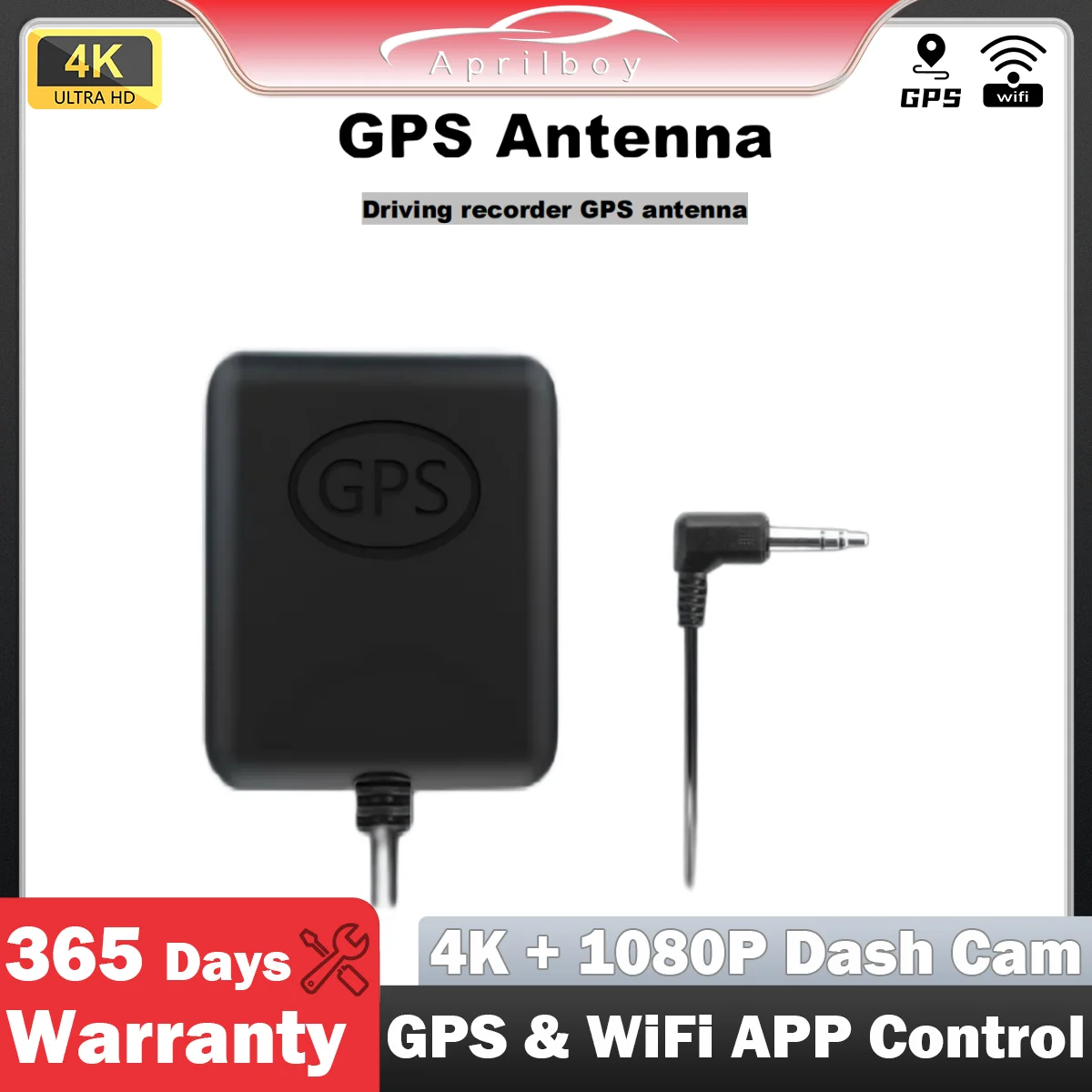 Aprilboy Car Dash Cam GPS antenna 3.5mm elbow External GPS antenna GPS car accessories Carro/Carplay head-up Player Stereo DVD