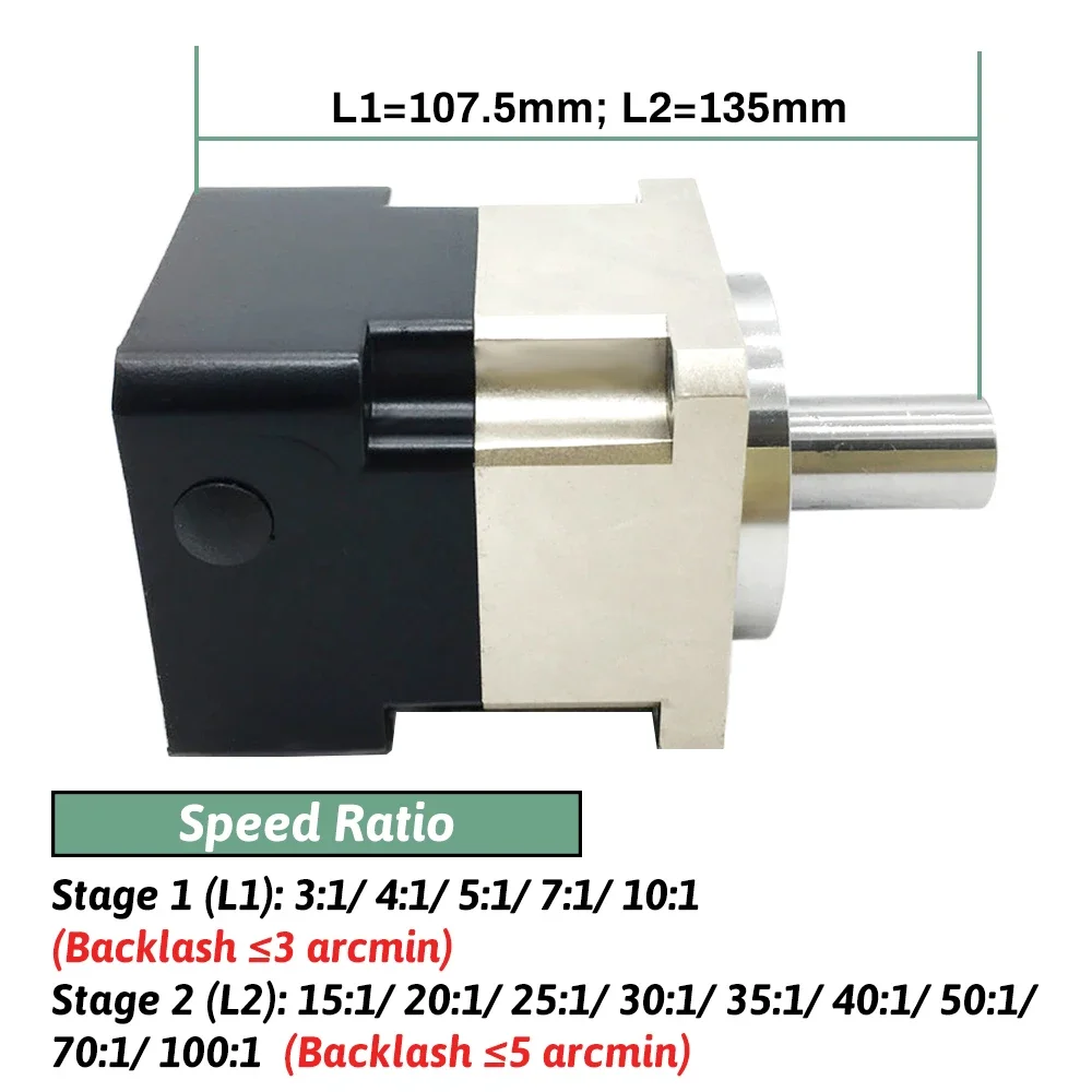 Imagem -04 - Motor Planetário Redutor de Engrenagens Helicoidais Caixa de Velocidades Abaixada Redutor de Velocidade Servo Motor 60 Flange 200w 400w 600w Nema23