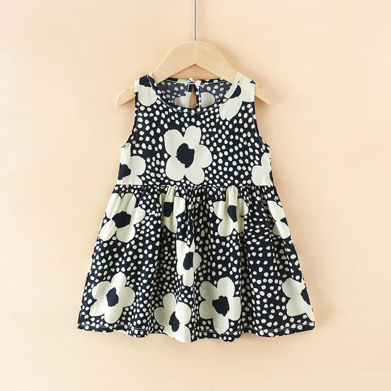 1- 6 Years Summer Girl Princess Dress Cotton Cherry Dresses Polka Dot Kids Dresses for Girls Children Clothing
