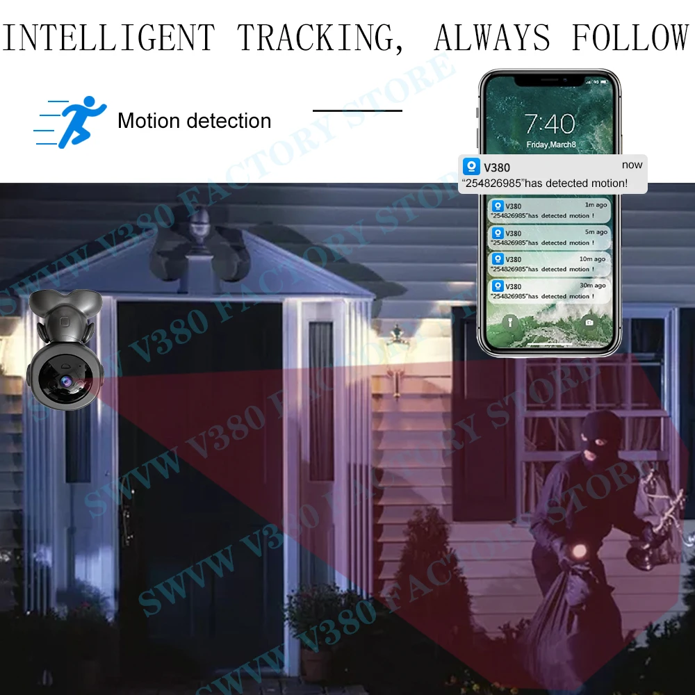 5MP Wifi Surveillance Robot Camera PTZ Security Baby Monitor Two Way Audio Color Night Vision Home IP Cameras AI Smart Tracking