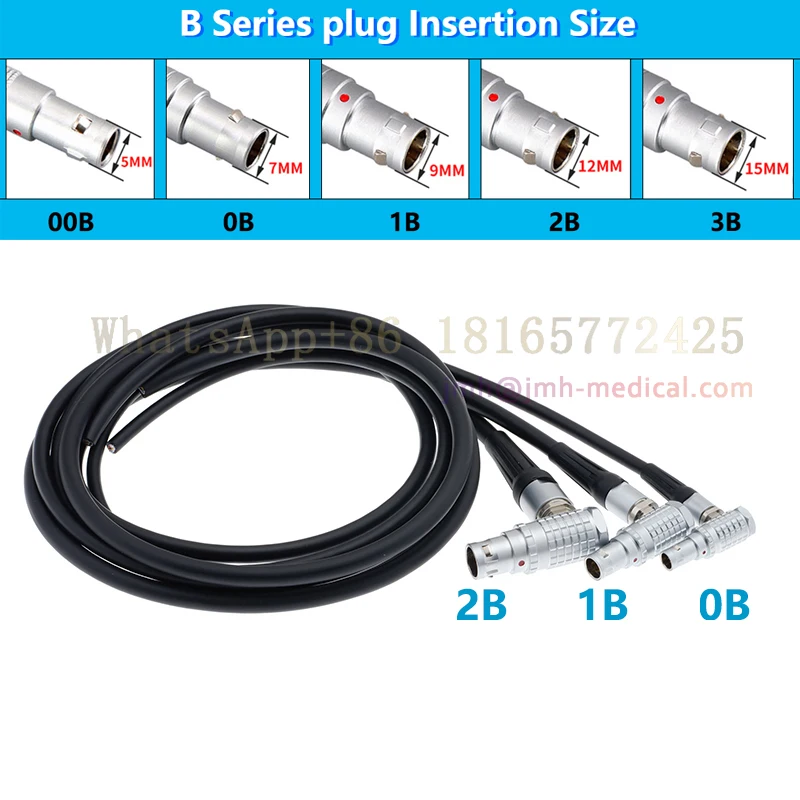 FHG 0B 1B 2B L90°Male plug, standard welded PVC cable, , 1m, 2m, shielded and unshielded cables, customizable connector