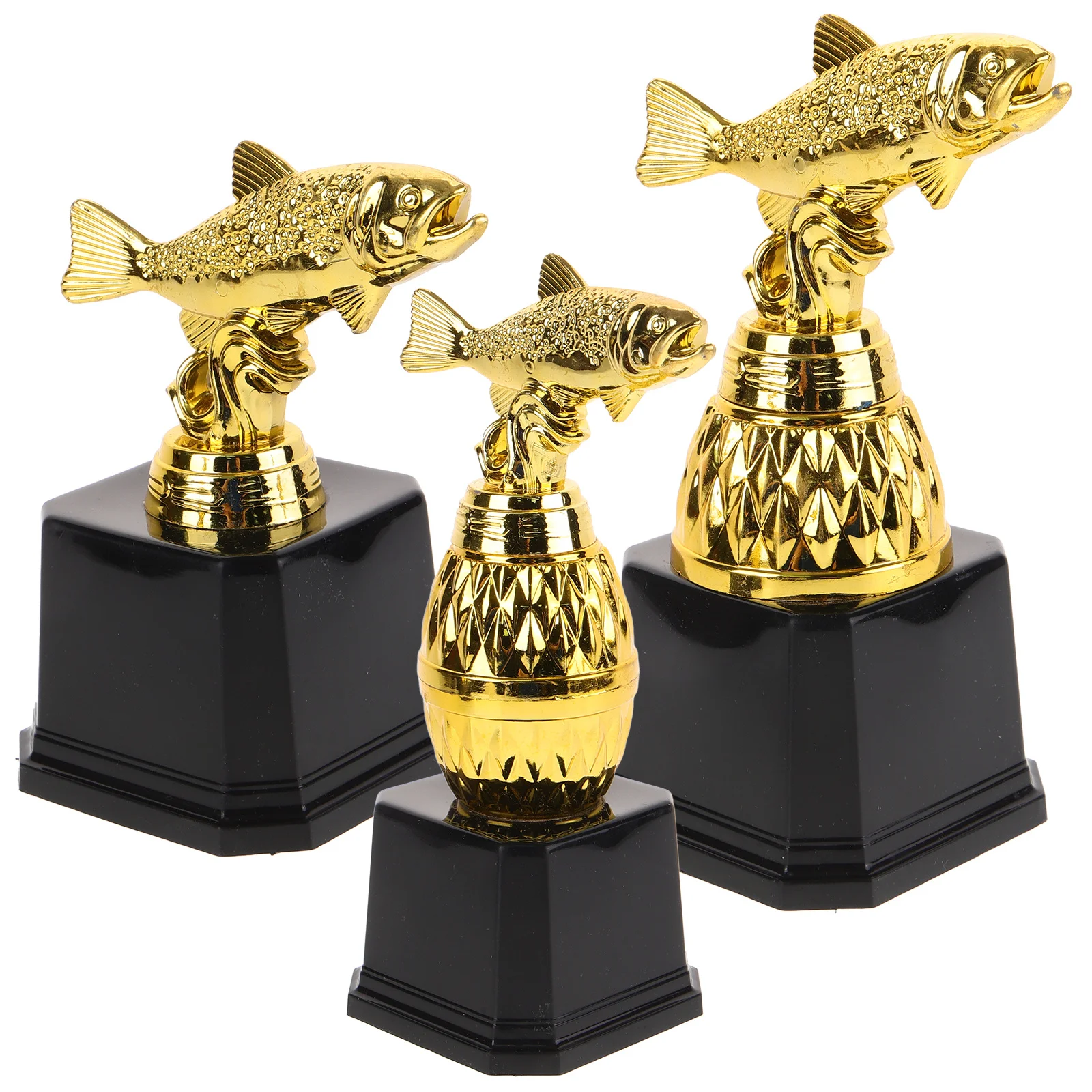 

3pcs Mini Trophy Fishing Shaped Winner Award Competition Celebration Party Decor Prize Gift For School Kindergarten