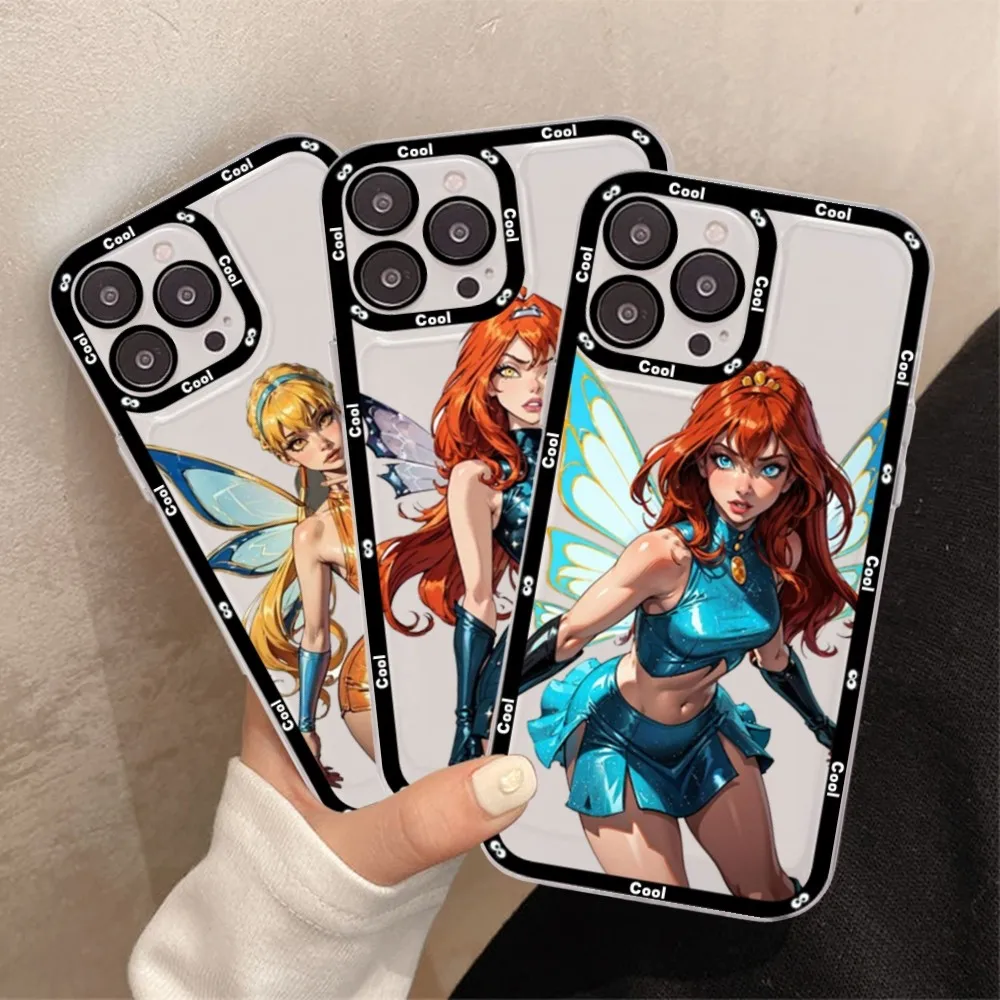 

W-Winx-club GIRL cartoon Mousepad For iPhone 15 13 14 Pro Max XS XR 12 11 Pro 13 Mini Soft Clear Back Cover