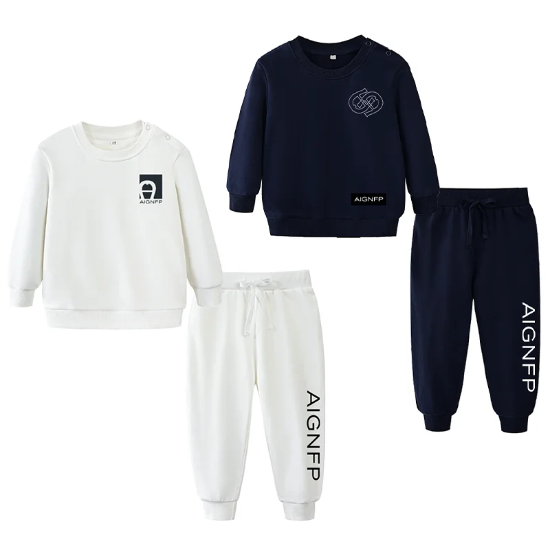 newborn clothes baby sweatshirt set fashion winter letter print long sleeves tops pants sets casual pullover hoodie Toddler wear