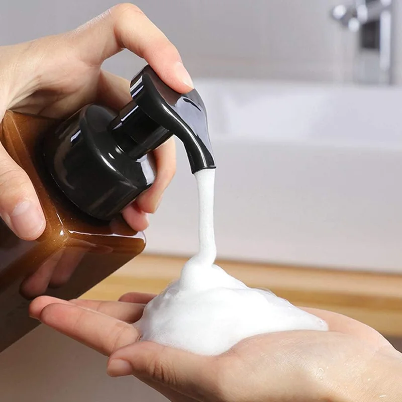 1pc 450ml (15oz) Plastic Foaming Soap Dispenser Amber Refillable Pump Bottle for Liquid Soap Shampoo Hand Soap Empty Container