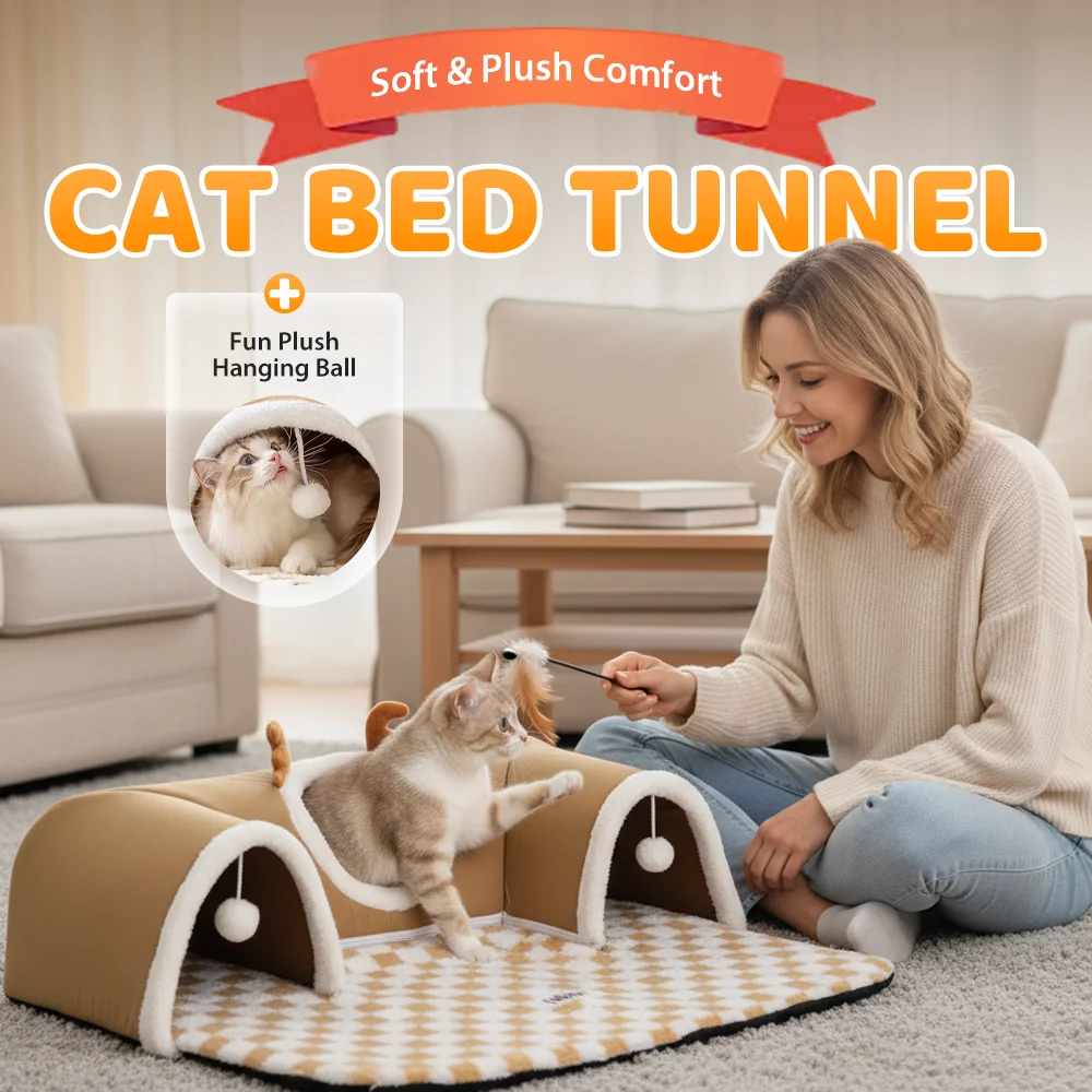 Túnel de cama para gatos Diseño espacioso y duradero