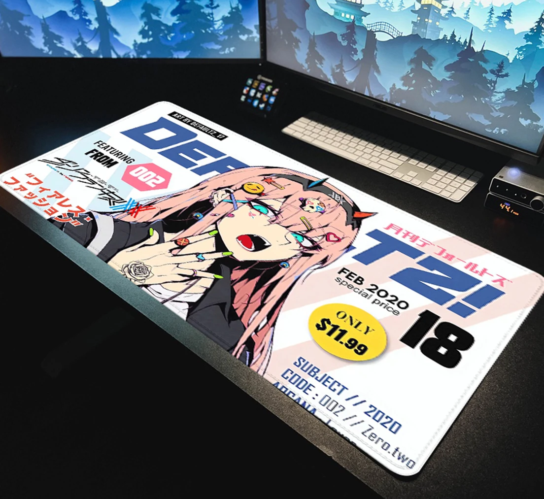 Anime Zero dwa Darling in the Franxx podkładka pod mysz XL HD nowy duża podkładka pod mysz XXL podkładki pod mysz naturalny podkładka pod mysz guma