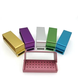 30Holes ALUMINIUM Dental Bur Burs Holder Block dental Disinfection Box Autoclave