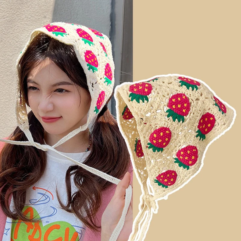 Crochet Flower Hair Scarf Headband Bandana Hairband for Women Daisy Knitting Triangle Scarf Turban Headbands Hair Accessories