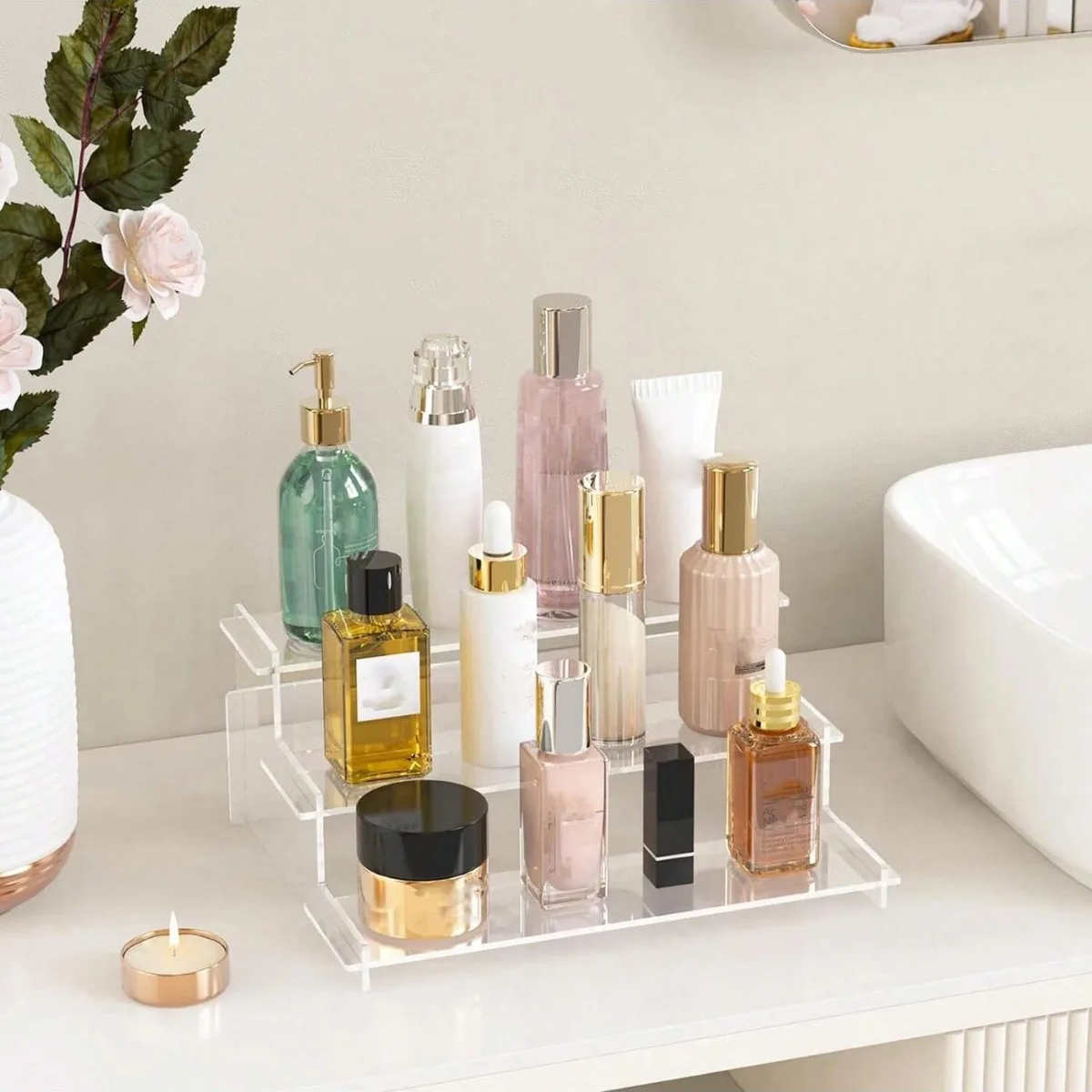 Premium Acrylic Tiered Display Stand for Blind Box Figures Clear Multi Layer Organizer Showcase with High Transparency Material
