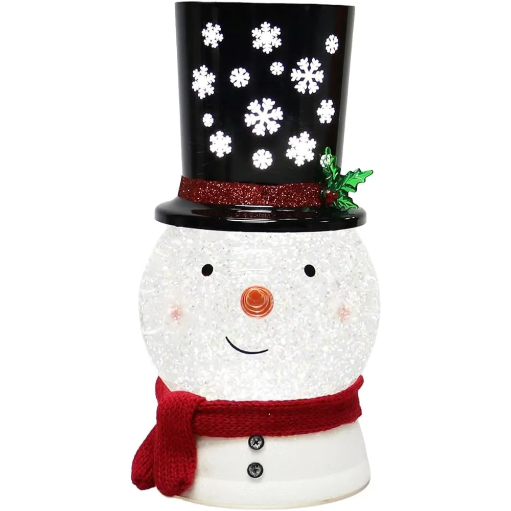 كرة مائية مضيئة لرجل الثلج - لحظة احتفالية لسطح الطاولة مزخرفة لعيد الميلاد تعمل بالبطارية