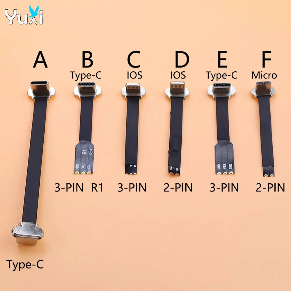 

Yuxi 1-piece Type-C Micro USB connector FPC 2Pin 3Pin flexible ribbon cable FOR mobile phone fast charging cable