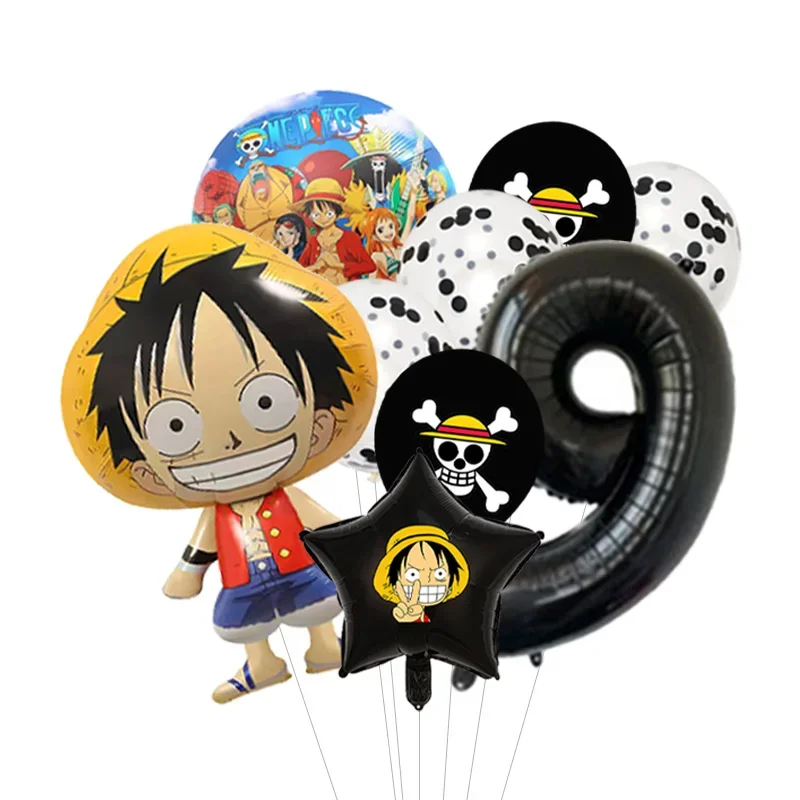 Anpassbarer One Piece Ballon-Bouquet Luffy Folienballon mit optionaler Altersauswahl für Jungen Anime-Geburtstag – Detail 10
