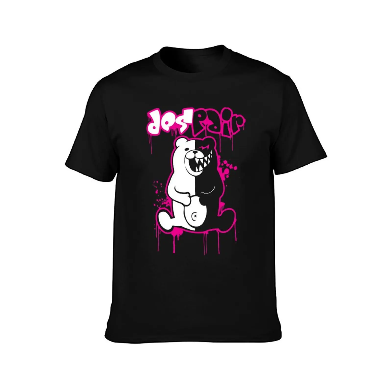 Danganronpa- Monokuma-Despair - Pink T-Shirt Large Size Casual Short Sleeve Top T-Shirt