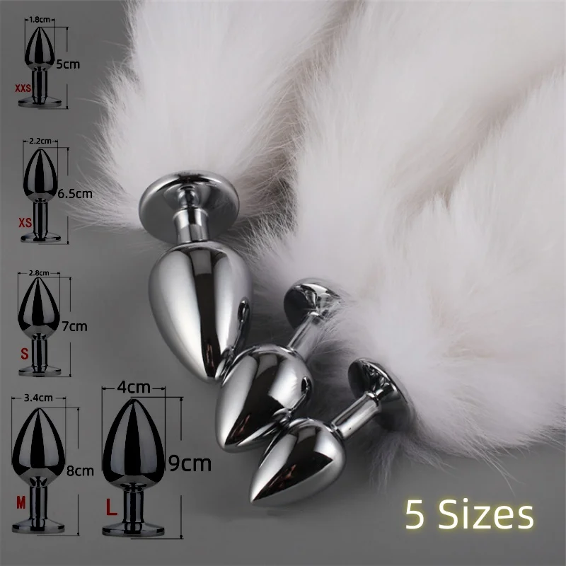 5 Sizes Metal Anal Plug Fetish Fox Ass Tail Sex Toys Erotic Products Bdsm Butt Extender Dilator Role Play Games Goods For Adults