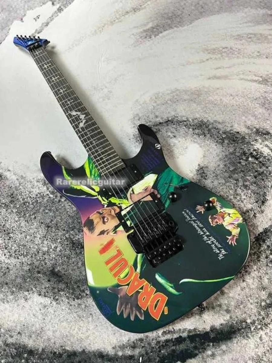 New Karloff KH-3 Vimpire Electric Guitar Bat Inlay, EMG Pickups, Floyd Rose Tremolo Bridge,Locking Nut, Black Hardware