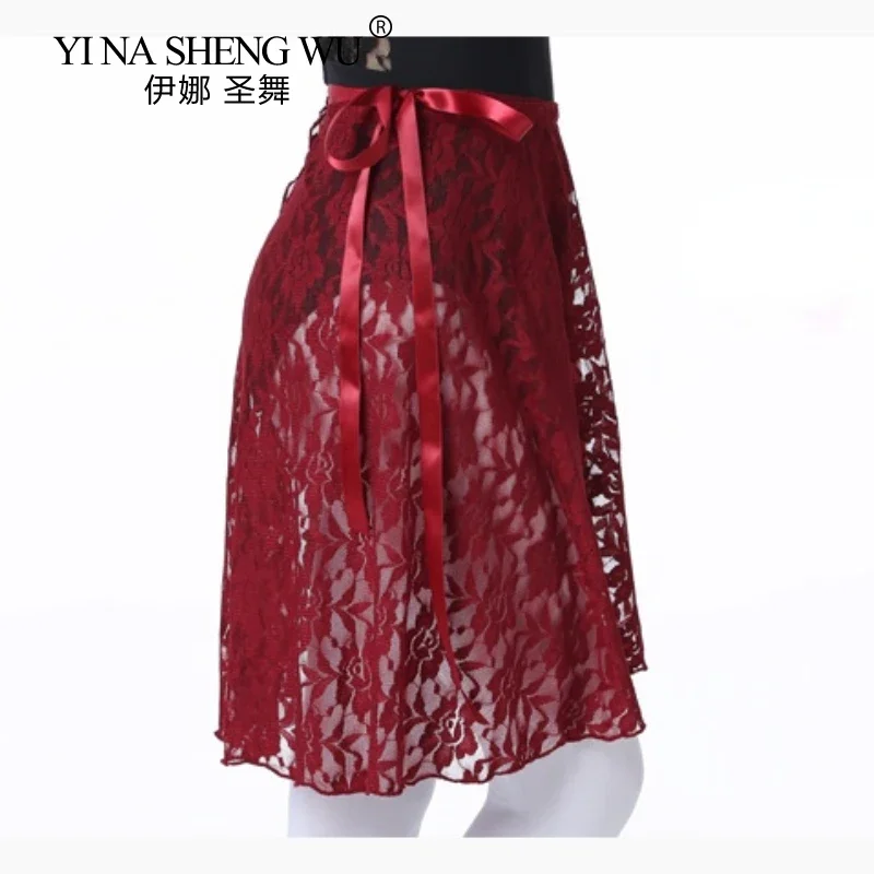 Spódnica do baletu dla dorosłych i dzieci, szyfonowa, jednolita, wiązana, z nadrukiem, do ćwiczeń, trykot, odzież taneczna, spódnica damska do tańca baletowego.