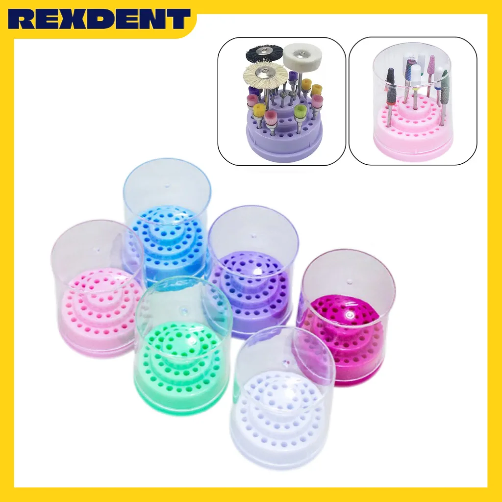 

48 Holes Dental Sterilizer Box Diamond Burs Holder Disinfection Burs Block Dentistry Lab Instruments