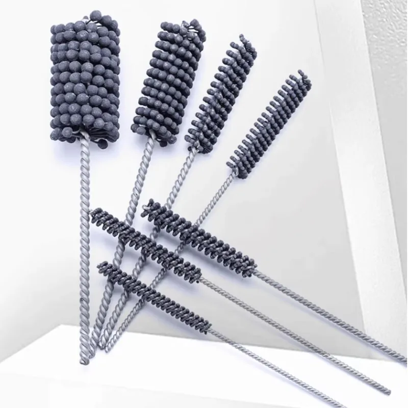 1PCS 240# silicon carbide Ball-end pipe brush Valve block internal deburring cylinder cleaning decarbonization brush d4.5~68mm