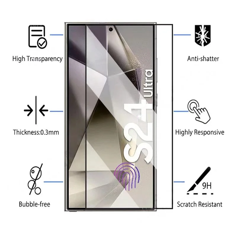 9H Hardness Tempered Glass For Samsung Galaxy S25 S26 Ultra S26 S25Plus Fingerprint Unlock Screen Protector For Samsung S26 Film