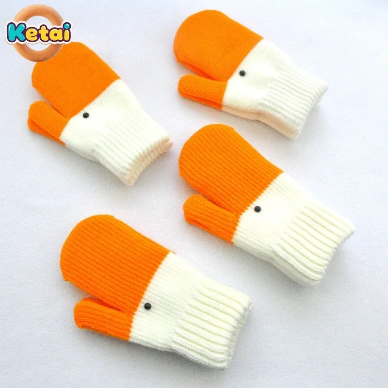 Grappige gebreide ganzenwollen handschoenen voor herfst en winter, schattig met dik fluweel voor koude bescherming en warmte dubbellaagse handschoenen