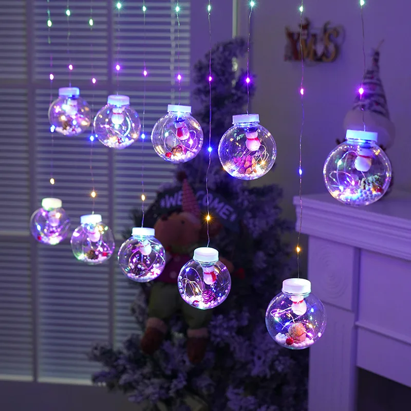 1pc Fairy Curtain String Lights Christmas Wish Ball LED Wedding Holiday Garland Lamp for Home Room Party Decoration