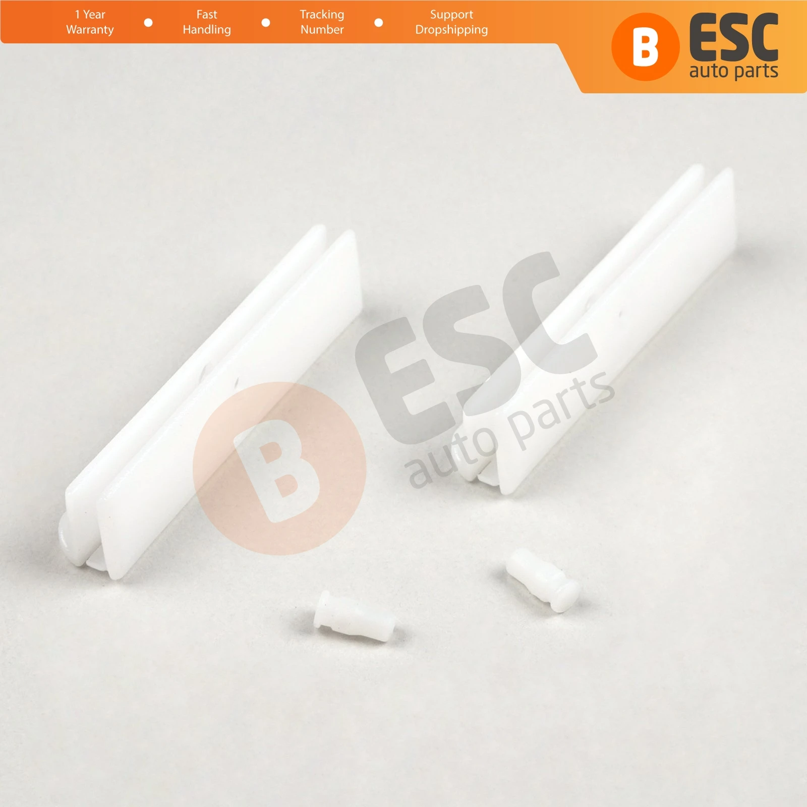 ESC ECF422 2 Pieces Window Glass Guide Track Clips for Fiat Doblo Punto Panda Bravo All Windows; ALFA ROMEO 147 Rear Windows