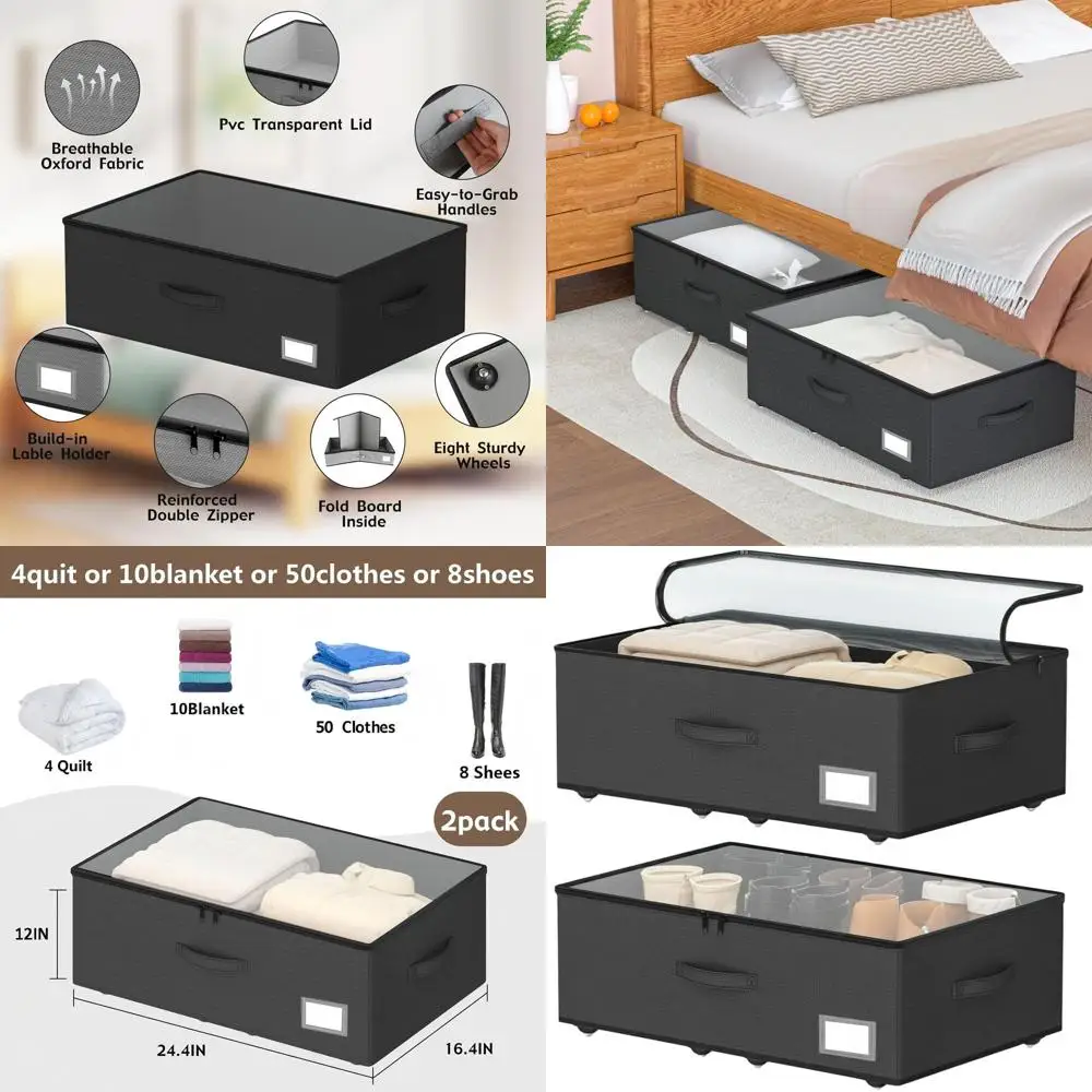 

12-секционный выдвижной контейнер для хранения под кроватью - не требует сборки, большая вместимость для обуви, одежды, предметов первой необходимости для общежития