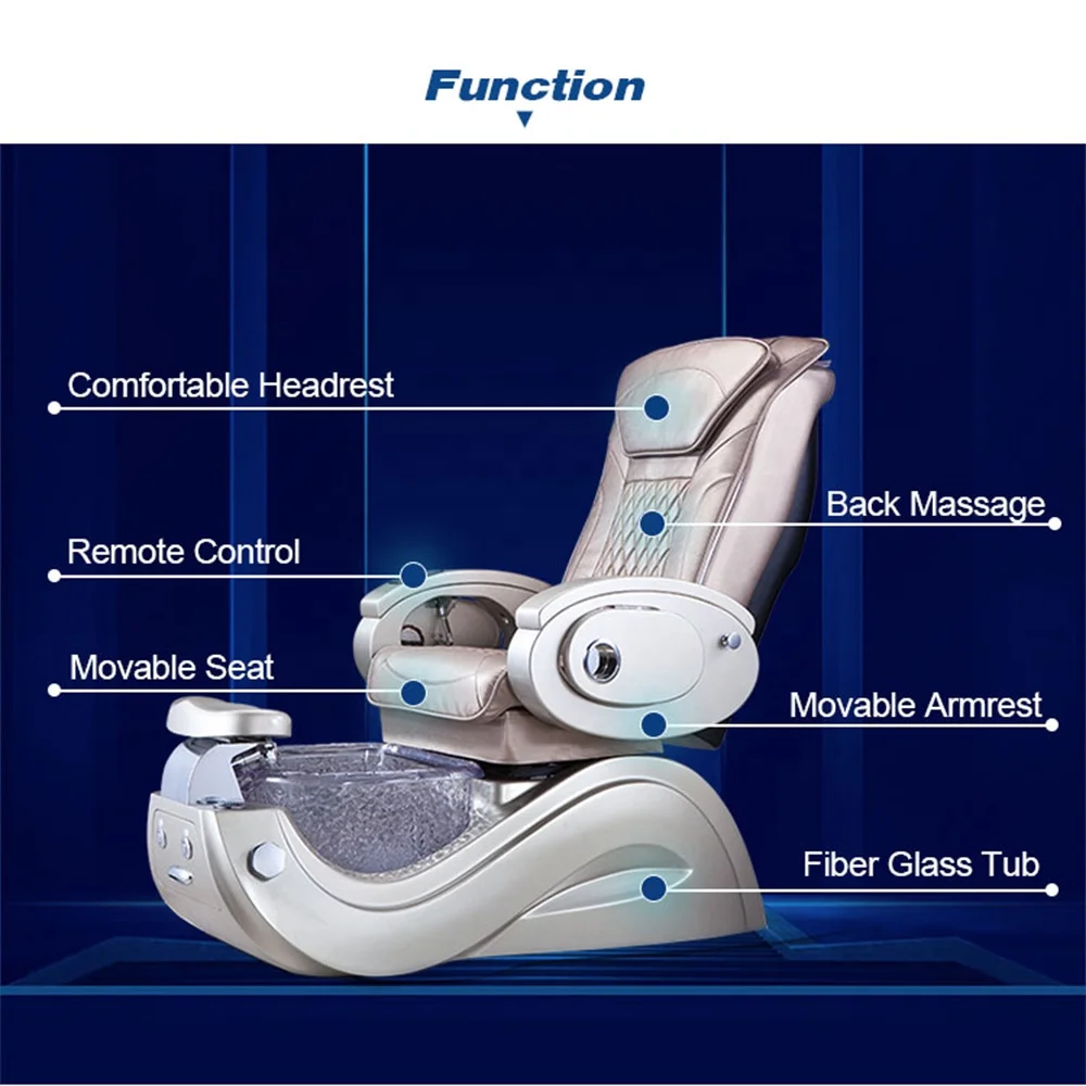 Professional Cheap Price Beauty Nail Salon Luxury Pipeless Jet Pump Whirlpool System Electric Foot Spa Massage Pedicure Chair