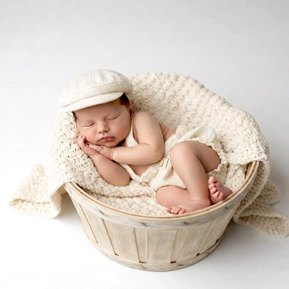 Newborn Photography Props Boy Outfits Muslin Suspender Shorts Bowtie Set Infant Photo Shoot Clothing Studio Posing Costume