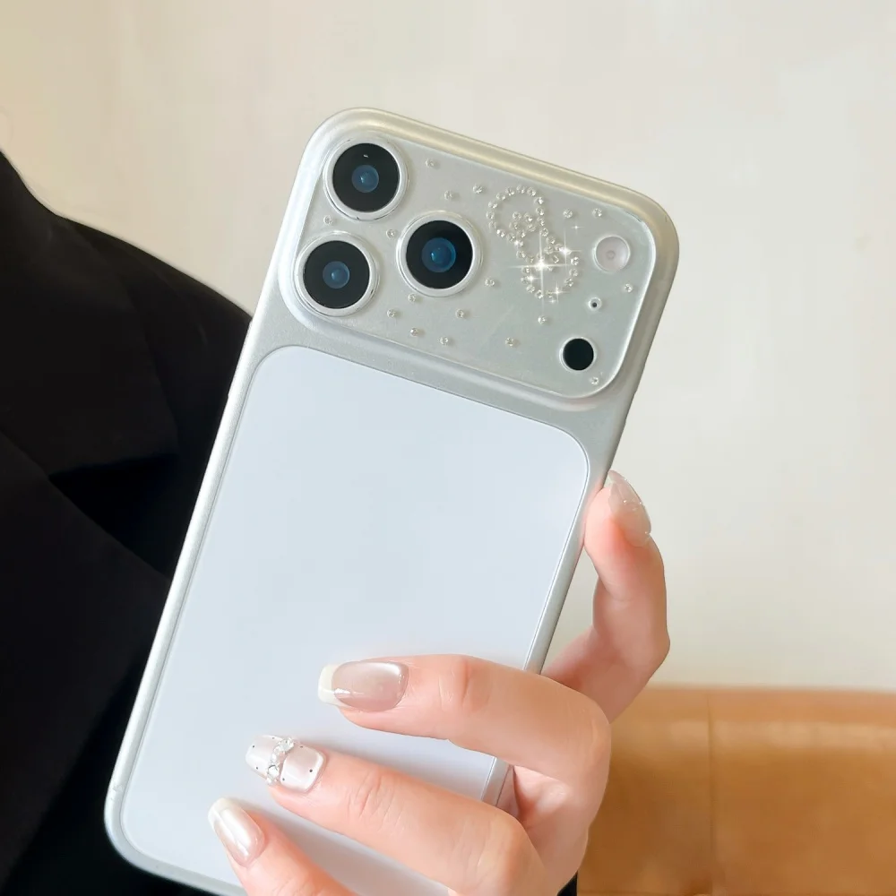 Luxuruy Diamond 3D Heart Glass Camera Protector for iPhone 17 Pro Max 17Pro Lens Film for iPhone17 Pro Clear HD Full Cover Case view 5
