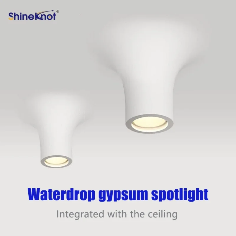 

Waterdrop LED Spotlight Surface Mounted Downlight Modern Minimalist Gypsum Art Spot Light 3500K 7W/12W Warm Lighting Source