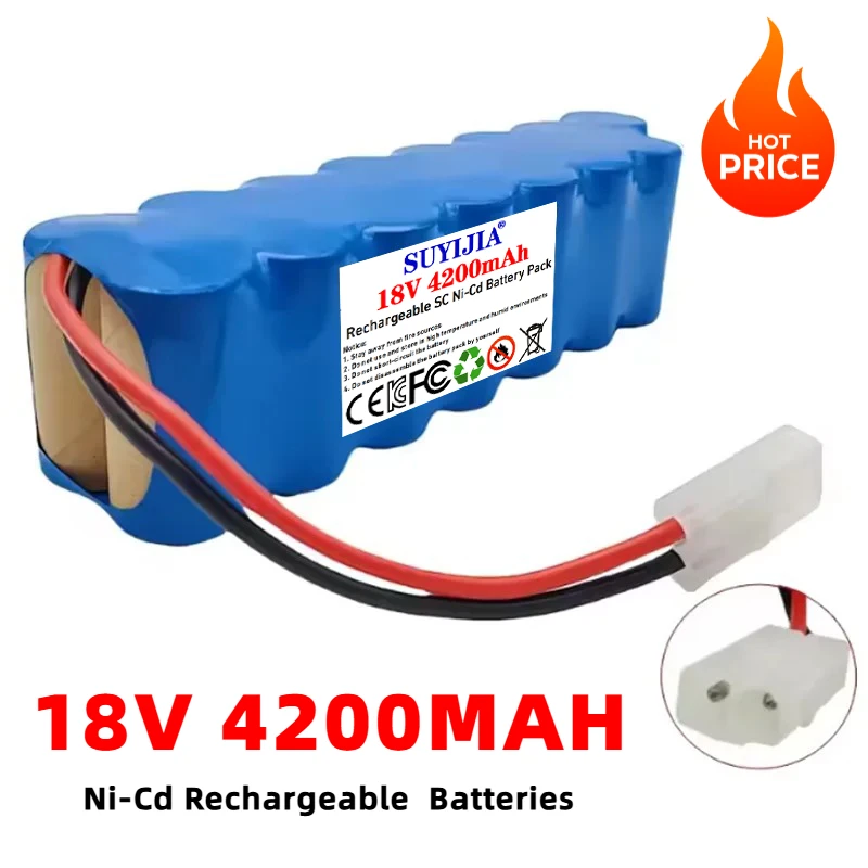 SC Battery Pack 18V 4200mAh Ni-Cd Rechargeable Vacuum Cleaner Replacement Batteries for Rowenta RH8771 for Tefal Cyclone