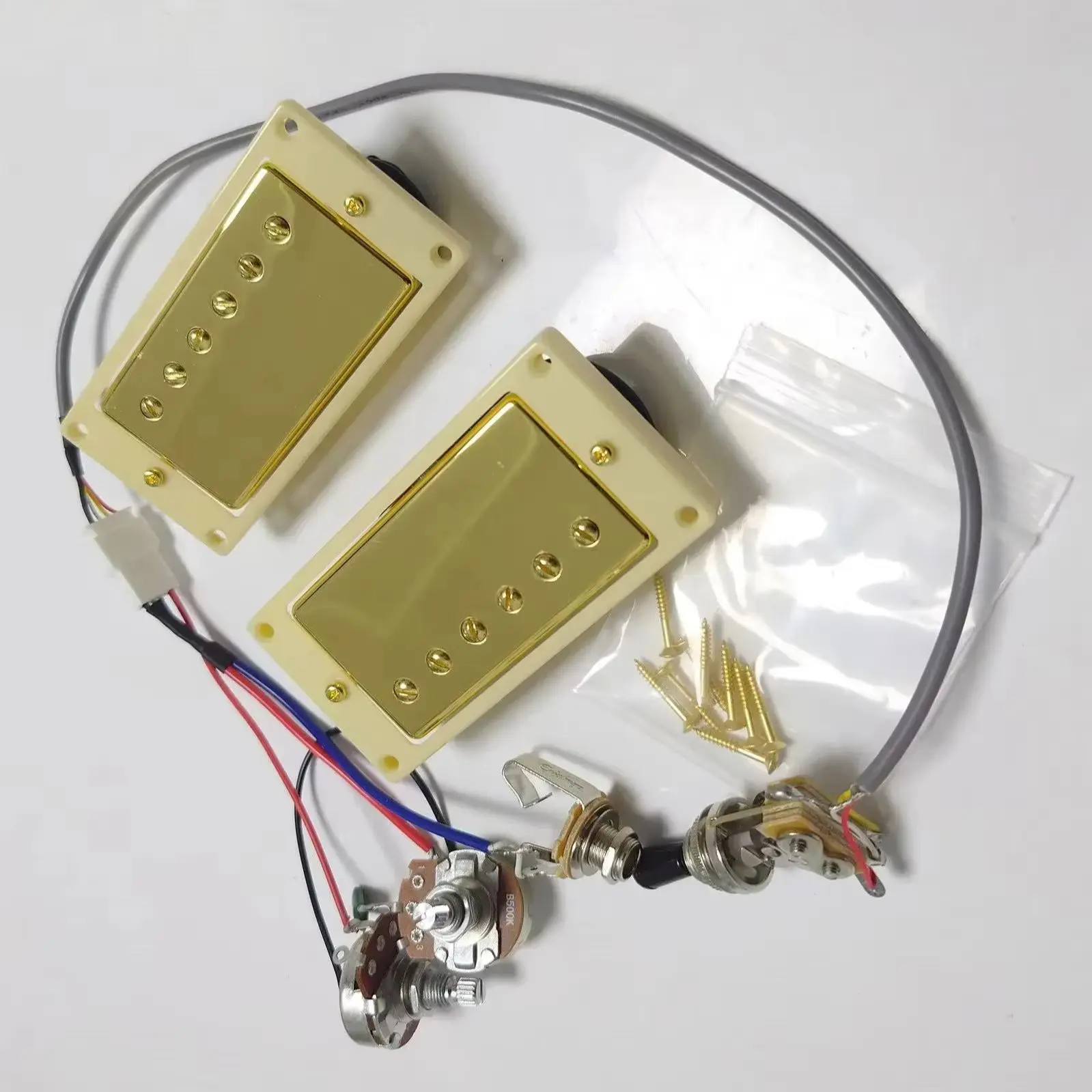 Arnés de cableado 1V1T, pastillas 4C con pastilla Humbucker de guitarra para piezas de repuesto de guitarra eléctrica L/P/S/G