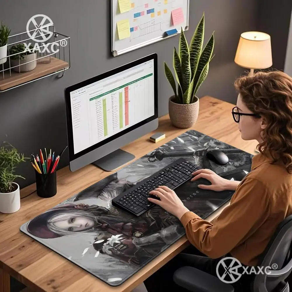 Action Game Bloodborne Anime XAXC Mouse Pad Large Keyboard Mouse Desk Pad Non-Slip Rubber Gaming Mouse Pad Laptop Mouse Carpet