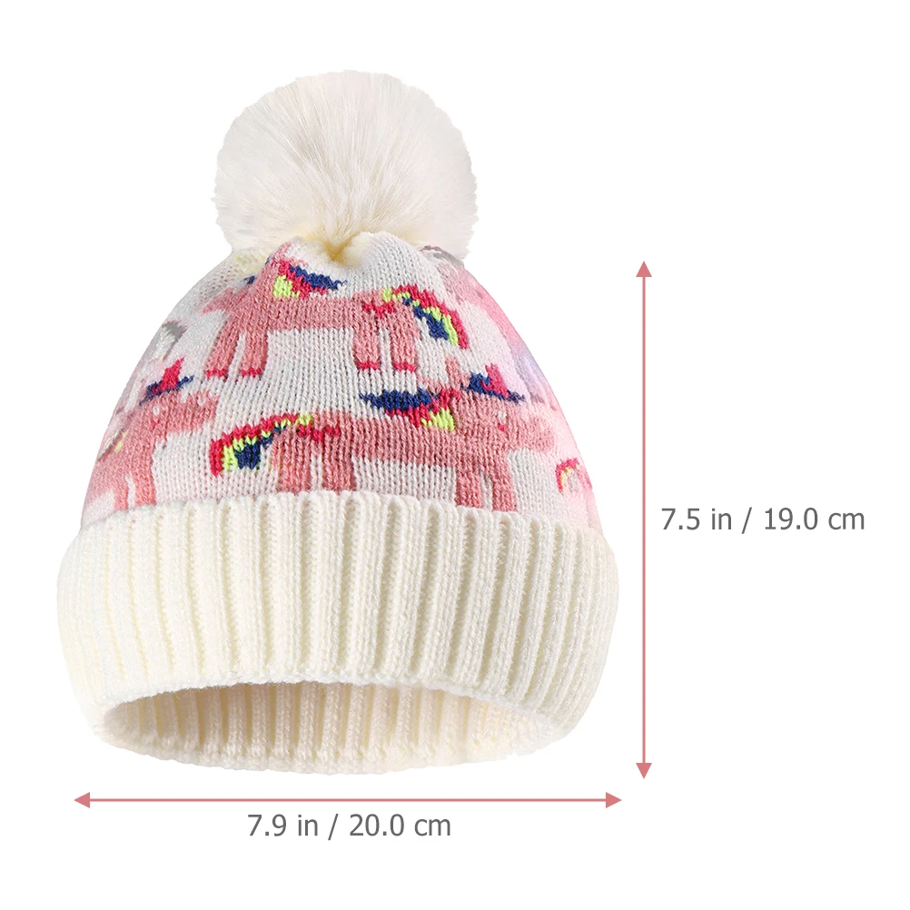 

Winter Hats for Kids Baby Toddler Infant Newborn Acrylic Cartoon Unicorn Warm Knitted Hat Protect Ear Safe Durable Skin Friendly