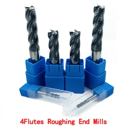 HRC45 HRC55 4Flutes D4-20mm Alloy Coating Tungsten Solide Carbide Roughing End Mills CNC router bits milling cutter