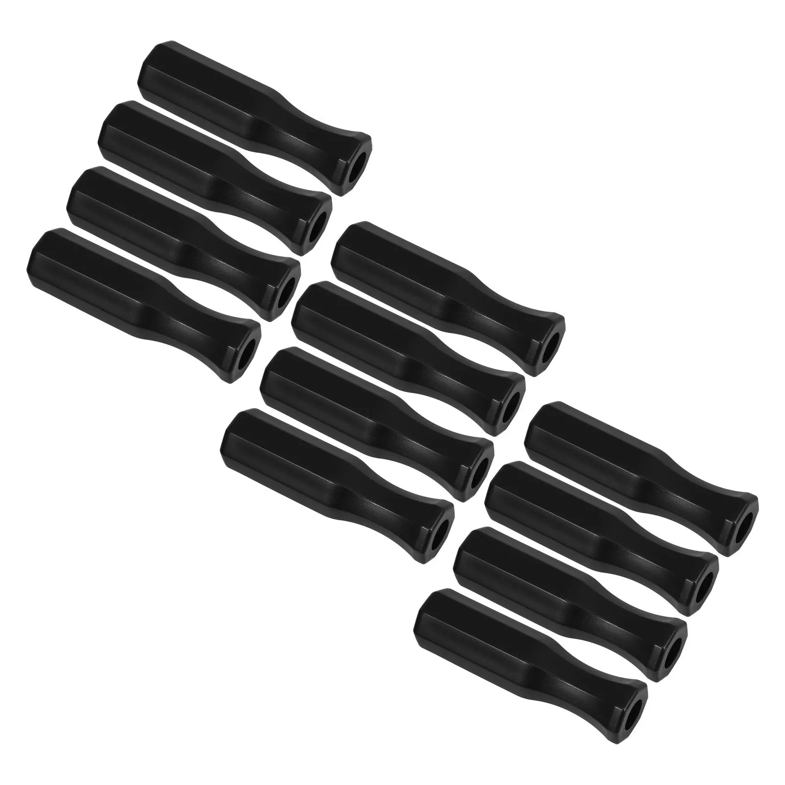 

12Pcs Plastic Foosball Table Handle Grips Octagonal Design for Secure Hold Replacement Parts for Tabletop Football Machine Black