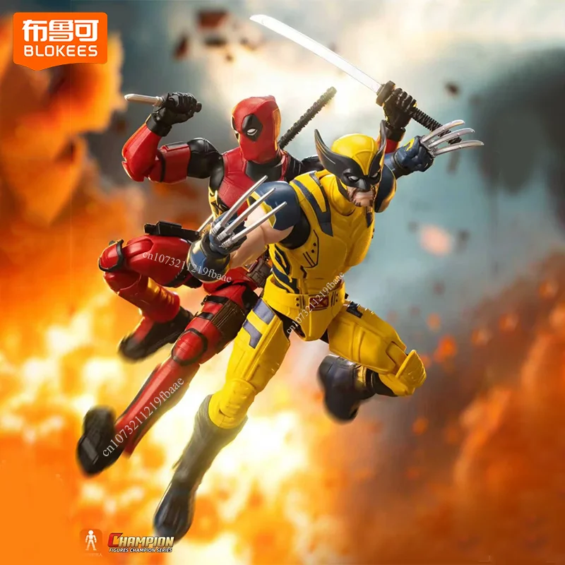 Blokees originais marvel deadpool & wolverine brinquedo wolverine montagem modelo kit figura de ação campeão classe boneca presente