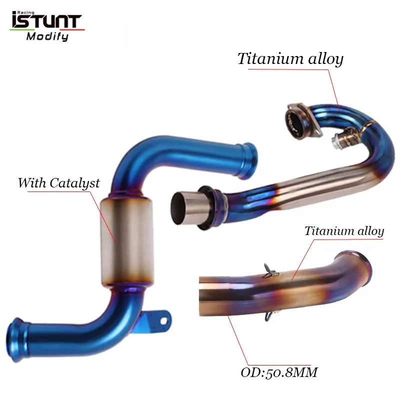 Front Mid Pipe Link Pipe Slip on For KTM DUKE 390 RC390 2017 2018 2019 Full Motorcycle Exhaust Moto Muffler System Motocross