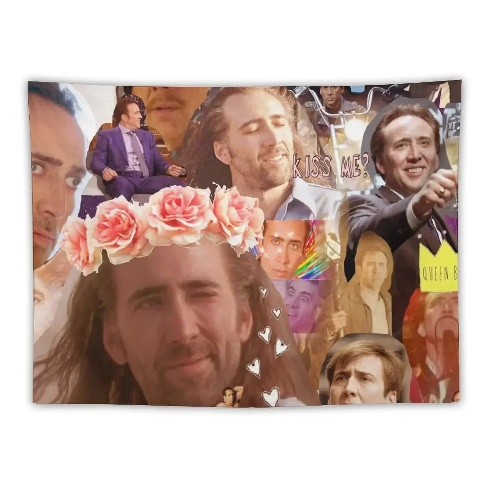 

Nic Cage Collage Tapestry Bedroom Deco Wall Coverings Cute Decor Tapestry