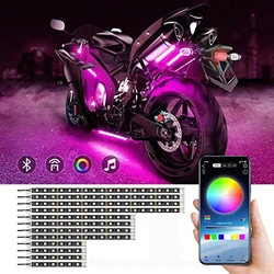 12pcs Motorcycle underglow LED Light Kit, RGB Motorcycle LED Interior Strip Lights with Music Mode