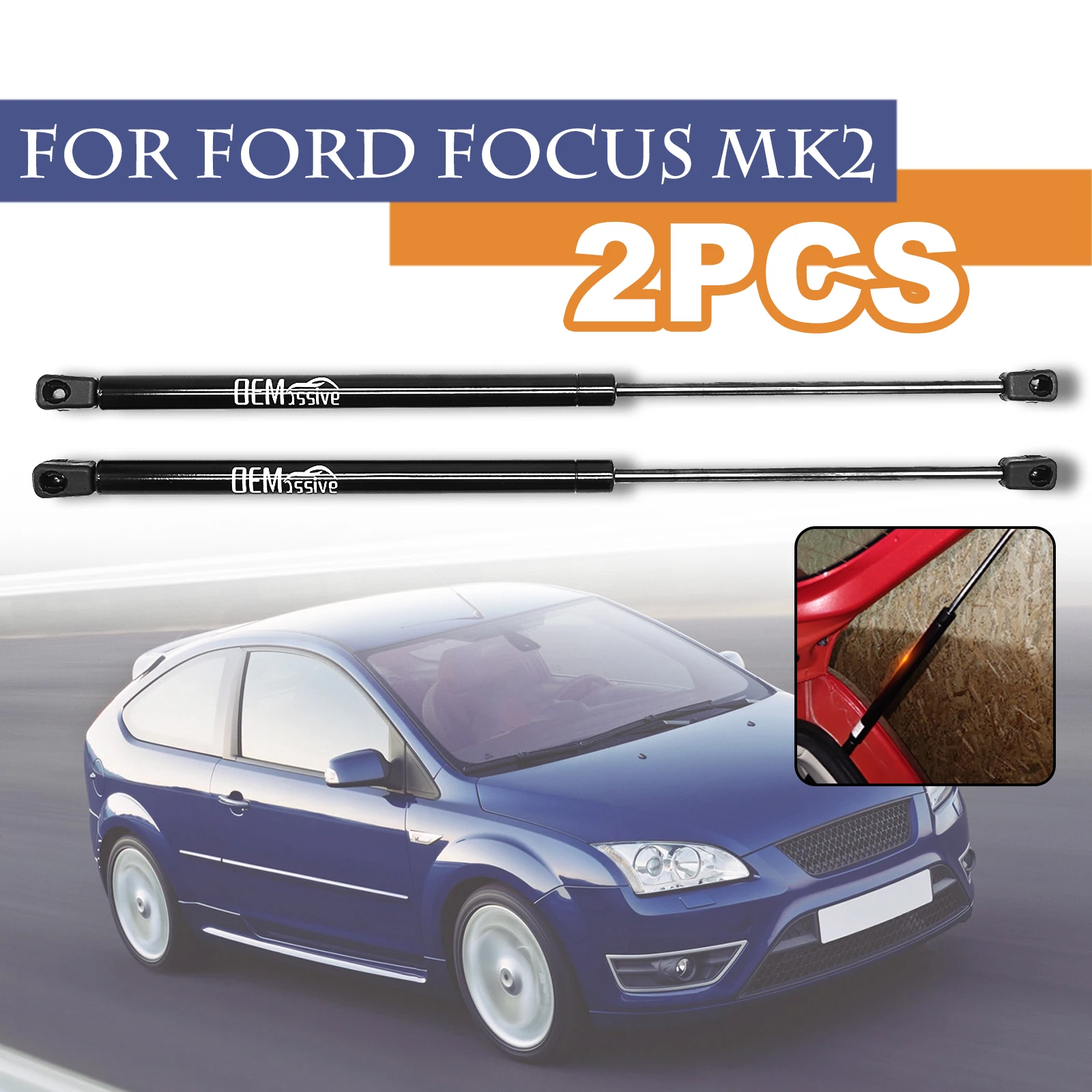 2Pcs Tailgate Struts For Ford Focus MK2 Hatchback 2005 2006 2007 2008 2009 2010 2011 Rear Gas Spring Boot Holder Shock Lifter