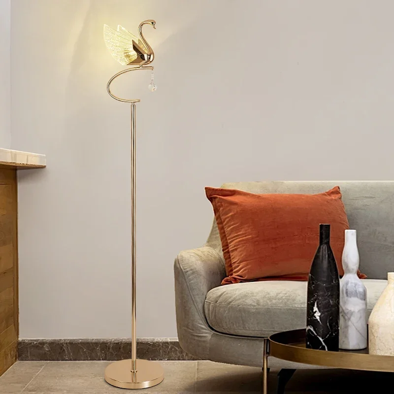 ANITA Contemporary Swan Table Lamp LED Creative Golden Desk Light Decor For Home Bedroom