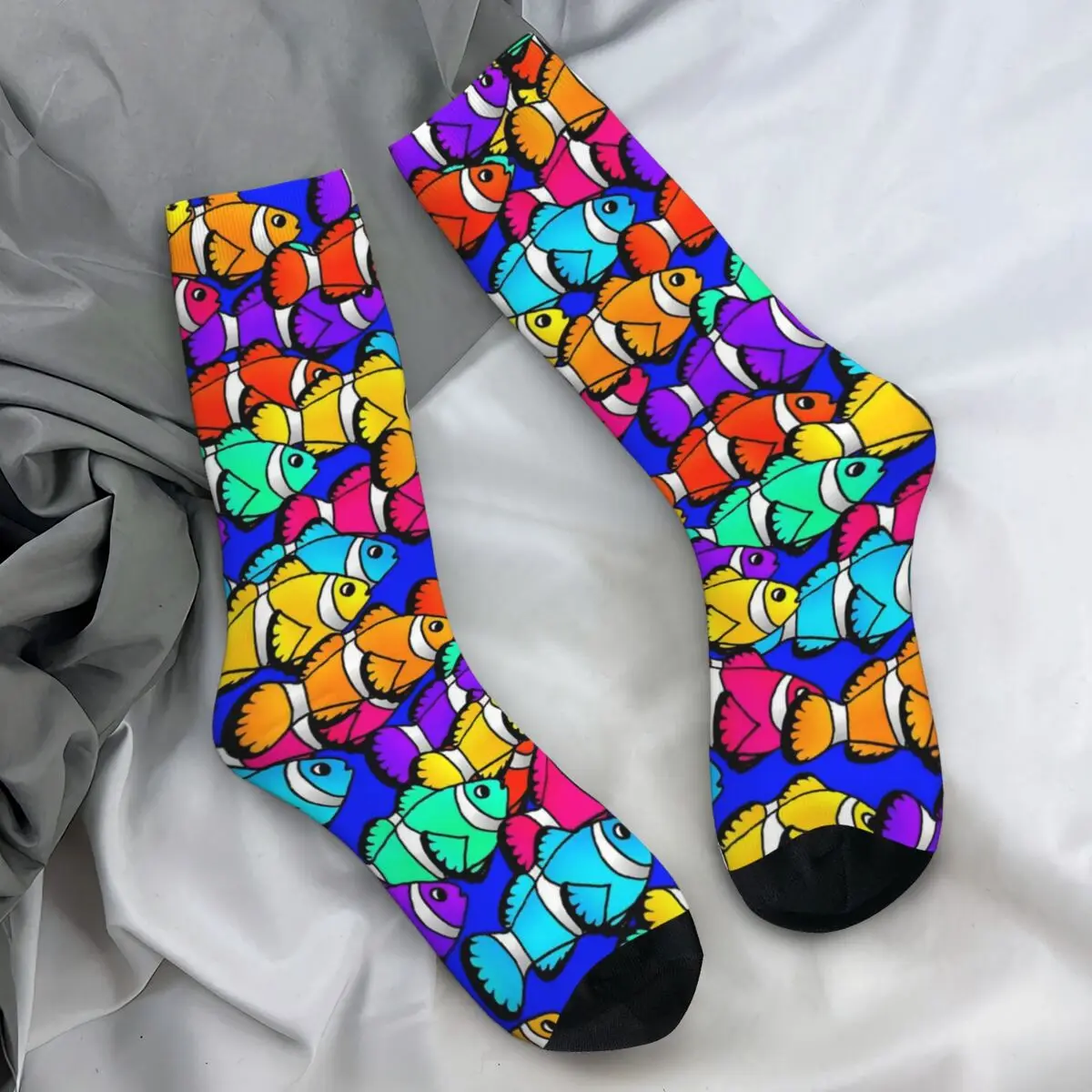 Tropical Marine Socks Rainbow Clownfish Modern Stockings Ladies Comfortable Outdoor Socks Autumn Custom Anti Skid Socks