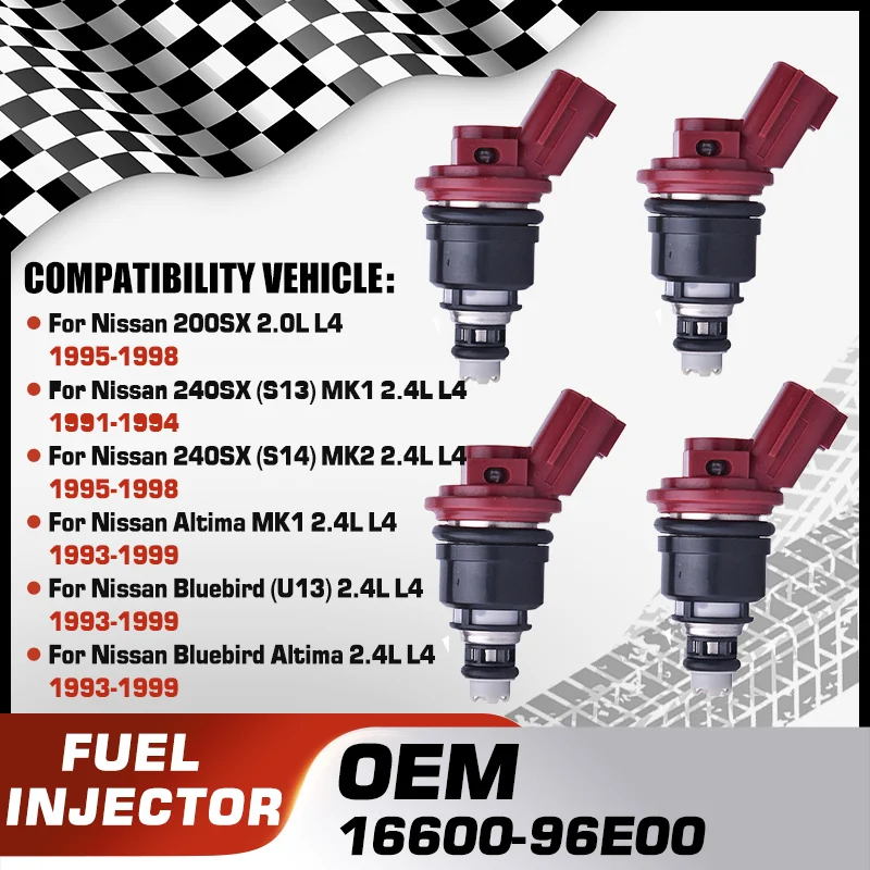 

Car Fuel Injectors For Nissan 200SX Nissan 240SX Nissan Altima U13 MK1 Nissan Bluebird U13 Nissan Bluebird Altima 16600-96E00